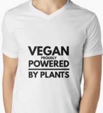 Vegan Proudly Powered By Plants Funny Gift Idea Men's V-Neck T-Shirt