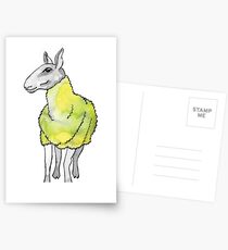 Psychedelic sheep: Blue Faced Leicester, yellow/green Postcards