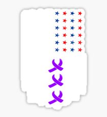 Alzheimer Purple Ribbon Flag Sticker