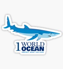 1 World Ocean - Blue Shark Sticker