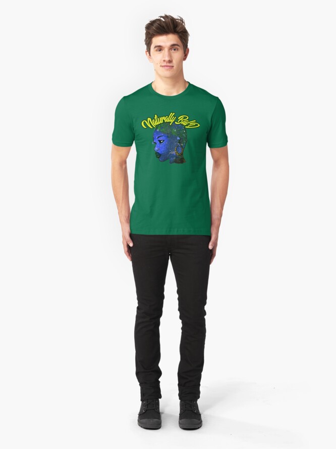Alternate view of Afrocentric Naturally Bald & Bold African Women Queen Slim Fit T-Shirt