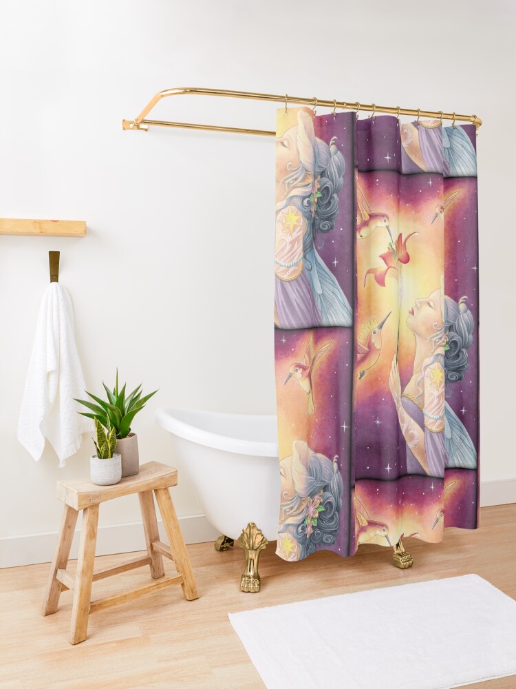 Alternate view of Triplets Shower Curtain