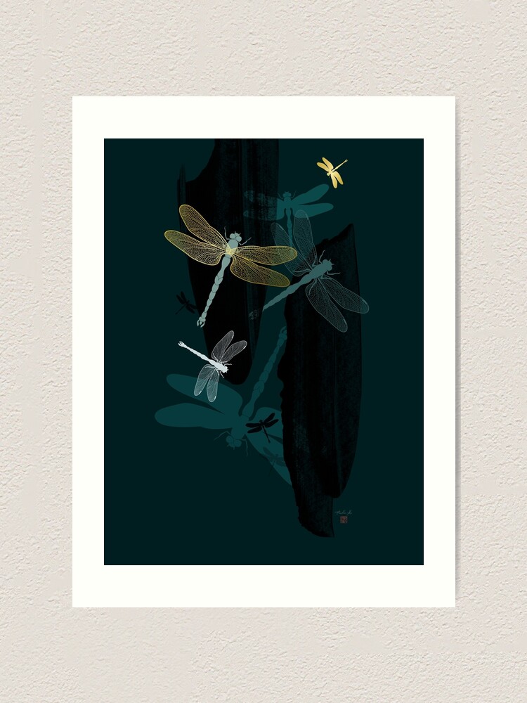 Alternate view of Midnight Dragonflies Art Print