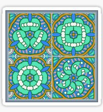 4 blue shapes Sticker