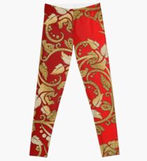 Blumenmuster des eleganten Imitat-Funkelns des roten Gold Leggings
