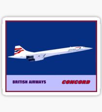BRITISH AIRWAYS : Vintage Supersonic Concord Advertising Print Sticker