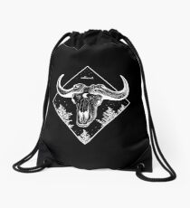 black skull in the nightsky. Drawstring Bag