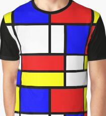 Retro Mondrian Pattern Graphic T-Shirt
