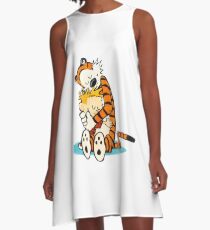 calvin and hobbes Hug A-Line Dress
