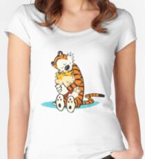calvin and hobbes Hug Women's Fitted Scoop T-Shirt