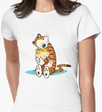 calvin and hobbes Hug Women's Fitted T-Shirt
