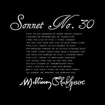 Artwork thumbnail, Shakespeare Sonnet No. 30 (Light Version) by incognitagal
