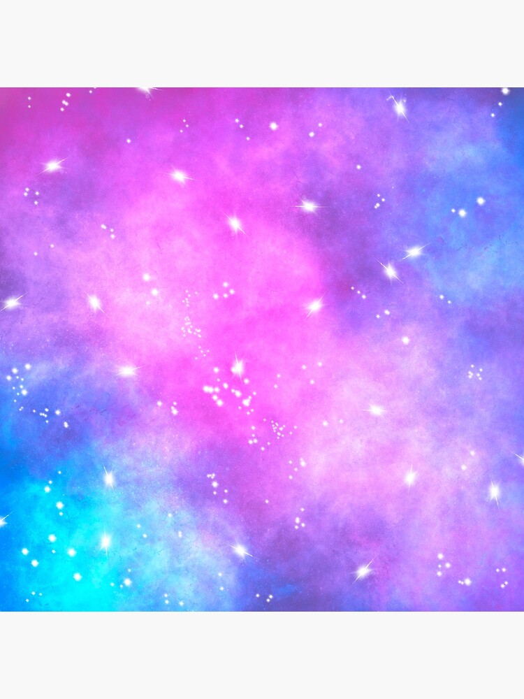 Hand painted pink purple turquoise watercolor nebula space glitter stars by GirlyTrend