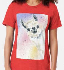 Regenbogen-Alpaka Vintage T-Shirt