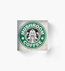Mushroom Coffee Acrylic Block