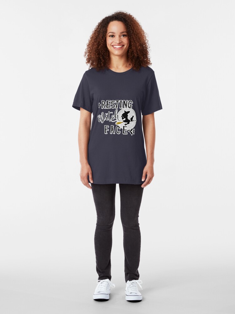 Alternate view of resting witch face Slim Fit T-Shirt
