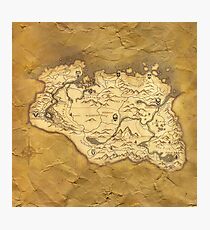 Skyrim Worn Parchment Map Photographic Print