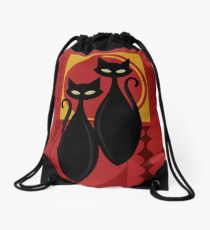 Mochila saco Gatos Kitschy negros de la edad atómica diabólicamente encantadores