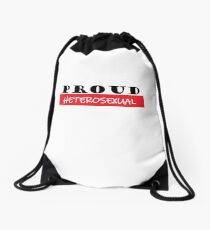 Proud Heterosexual, #Heterosexual Drawstring Bag