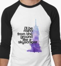 like a skyscraper watercolor Baseball ¾ Sleeve T-Shirt