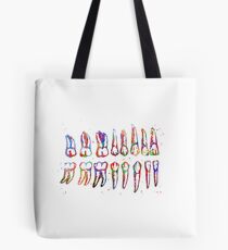 Tooth chart, human teeth, dental art Tote Bag