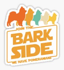 Join The Bark Side - Retro Pomeranian Dog Lover Gifts Sticker