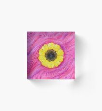 Sunflower on pink #DeepDream Acrylic Block