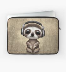 Nettes Baby Sloth Deejay tragende Kopfhörer Laptoptasche