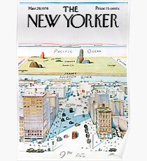 New Yorker View of the World From Ninth Avenue Poster Poster