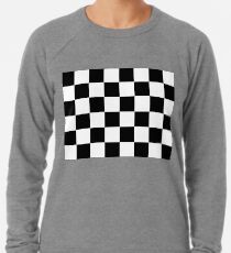 Zielflagge, Zielflagge, Motorsport, Schachbrettmuster, Muster, GEWINNEN, SIEGER, Rennwagen, Rennen, Ziellinie, SCHWARZ Leichtes Sweatshirt