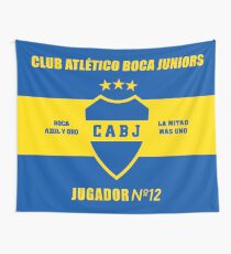 Club Atletico Boca Juniors 'Azul y Oro - La Mitad Mas Uno JUGADOR NO 12' - Wall Tapestry, Phone Case and Home Decor Wall Tapestry