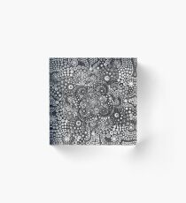 Mandala,black and grey,hand painted Acrylic Block