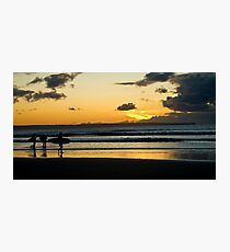 Surfing at Sunset, Croyde Bay Photographic Print