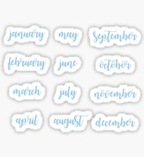 BulletJournal Month Stickers - Baby Blue Sticker