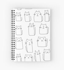 Textur mit bunten Katzen mit gebogenen Schwänzen. Kann für Textil-, Website-Hintergrund, Buchumschlag, Verpackung verwendet werden. Spiralblock