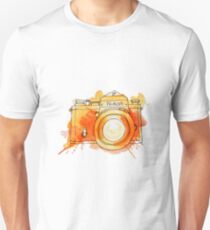 Vintage Nikon Camera - Orange Unisex T-Shirt
