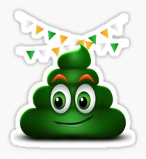 Poop Smile Smiley Funny St. Patrick's Day Gift Sticker
