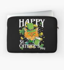 Happy St. Catricks Day Funny St. Patricks Cat Lover Laptop Sleeve