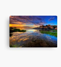Willow Lake Spring Sunset Canvas Print