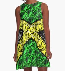 Jamaican Cannabis Flag A-Line Dress