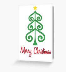 Swirly Christmas Tree Greeting Card