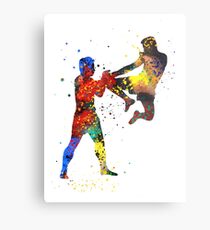 Lienzo metálico Hombre muay tailandés boxeo, muay thai boxing man