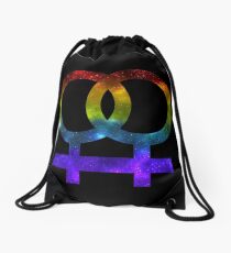 Lesbian Galaxy Symbol Drawstring Bag