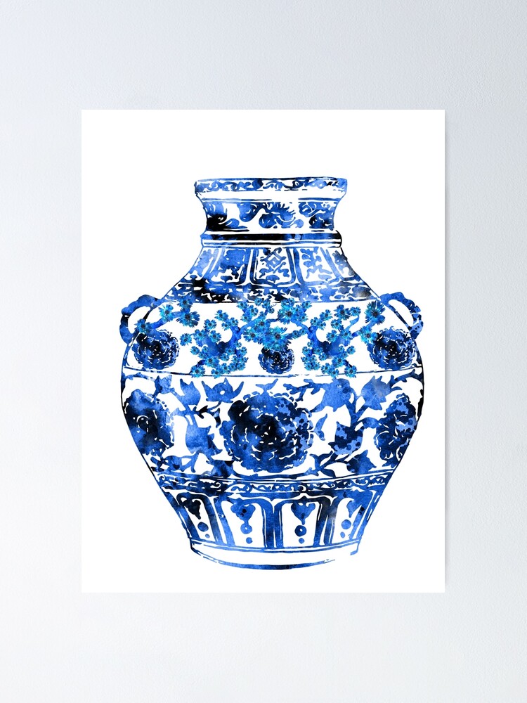 ginger jar blue and white china vase ginger jar ming vase p=poster