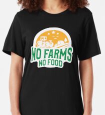 Proud Farmer No Farms No Food Statement Gift Slim Fit T-Shirt