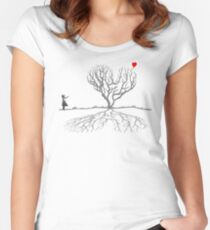Banksy Heart Tree Women's Fitted Scoop T-Shirt