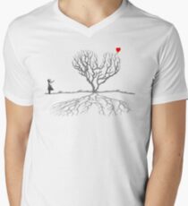 Banksy Heart Tree Men's V-Neck T-Shirt