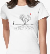 Banksy Heart Tree Women's Fitted T-Shirt