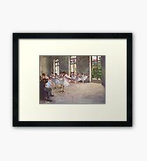 Edgar Degas French Impressionism Oil Painting Ballerinas Rehearsing Dancing Framed Print