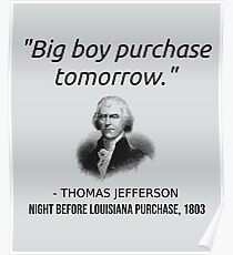 Lustiges Thomas Jefferson USA Geschichtslehrer-T-Shirt Louisiana Poster